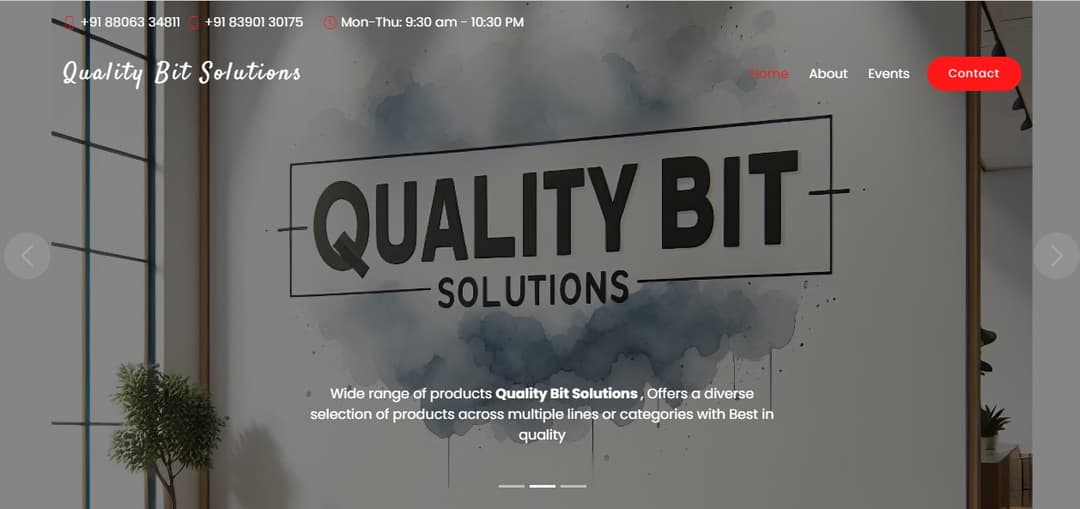 Quality bit Solution landing page